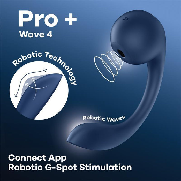 Pro+ Wave 4 Succionador Con Satisfyer Connect App Dark Blue