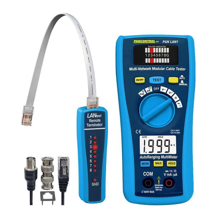 Probador Lan Y Multímetro Digital Pan Lan1 Cat Iii 300 V / Cat Ii 600 V