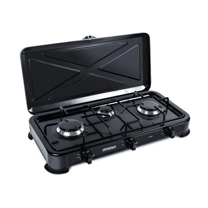 Promis Kg300c Cocina De Gas De 3 Quemadores, Negra