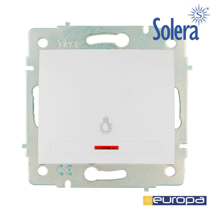 Pulsador Luz Luminoso 10a 250v Serie Europa Solera Erp04ilqc