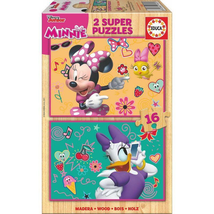 Puzzle Minnie And The Happy Helpers Disney Madera 2x16pzs