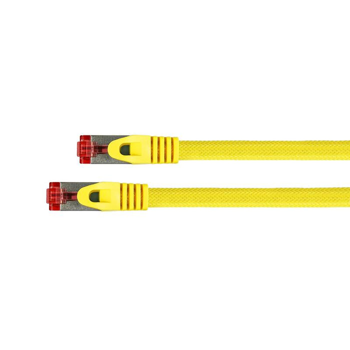 Python Cat.6 Cable De Red Mit Nylongeflecht Gelb 1m