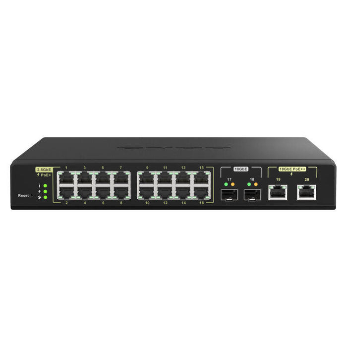 Qnap Qsw-M2116p-2t2s Switch Gestionado L2 Energía Sobre Ethernet (Poe) Negro