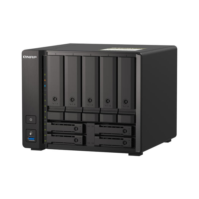 Qnap Ts-H973ax-32g 9-Bay Nas Amd Ryzen V1500b 32gb Ddr4 Sodimm 5x2.5in/3.5in Sata 6gbps + 2x2.5in U.2 Nvme Pcie Gen3 X4
