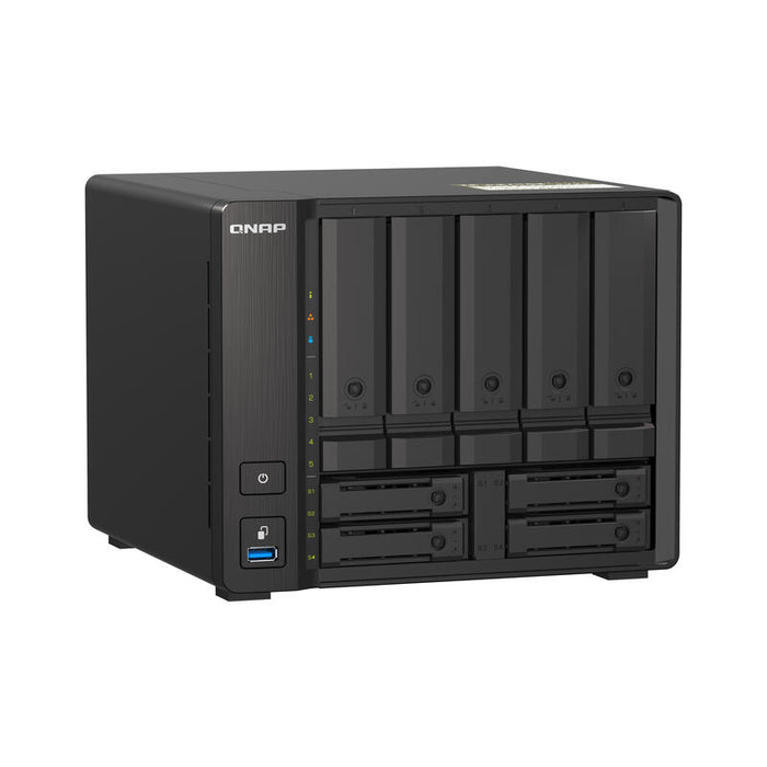 Qnap Ts-H973ax-32g 9-Bay Nas Amd Ryzen V1500b 32gb Ddr4 Sodimm 5x2.5in/3.5in Sata 6gbps + 2x2.5in U.2 Nvme Pcie Gen3 X4