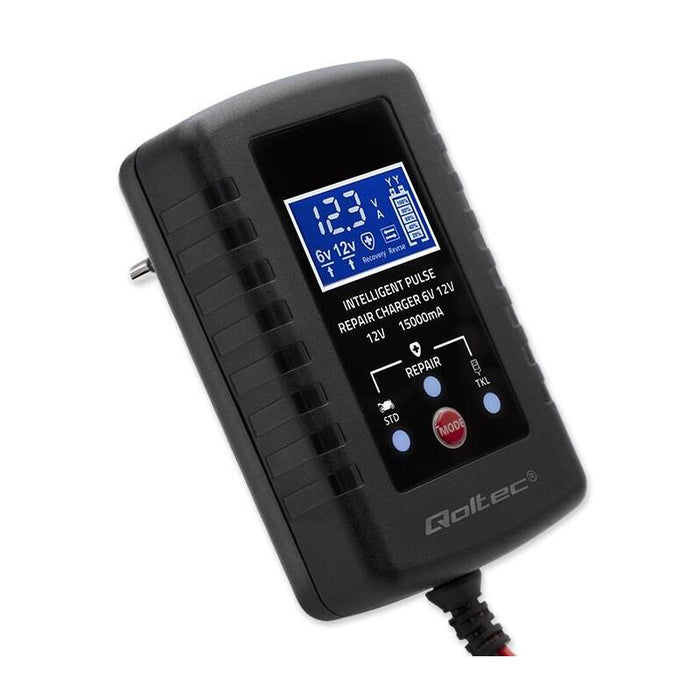 Qoltec 52426 Automatic Charger For Agm Gel Std 6v 12v Battery 2a  Rectifier With Repair Function And Led Display