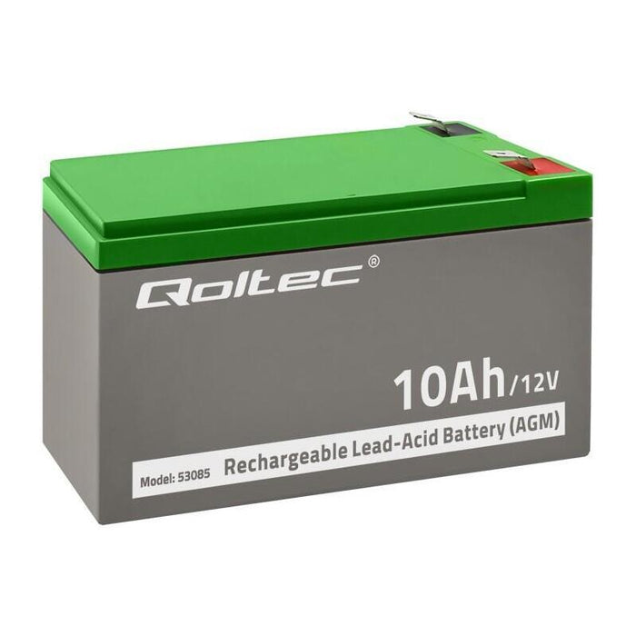 Qoltec 53085 Agm Battery 12v 10ah Maintenance Free For Ups