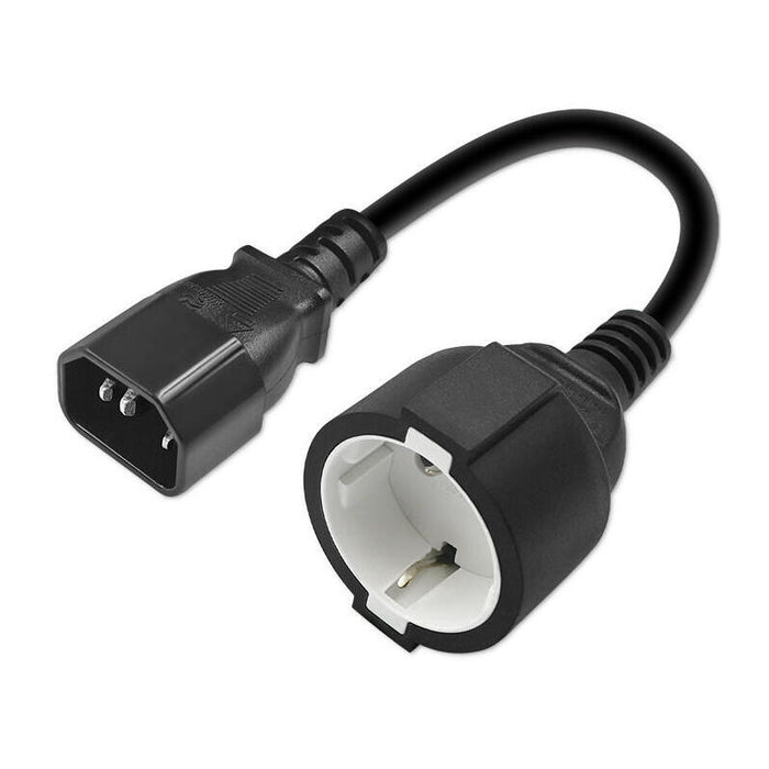 Qoltec 53906 Adapter Iec 320 C14 Schuko 0.15m