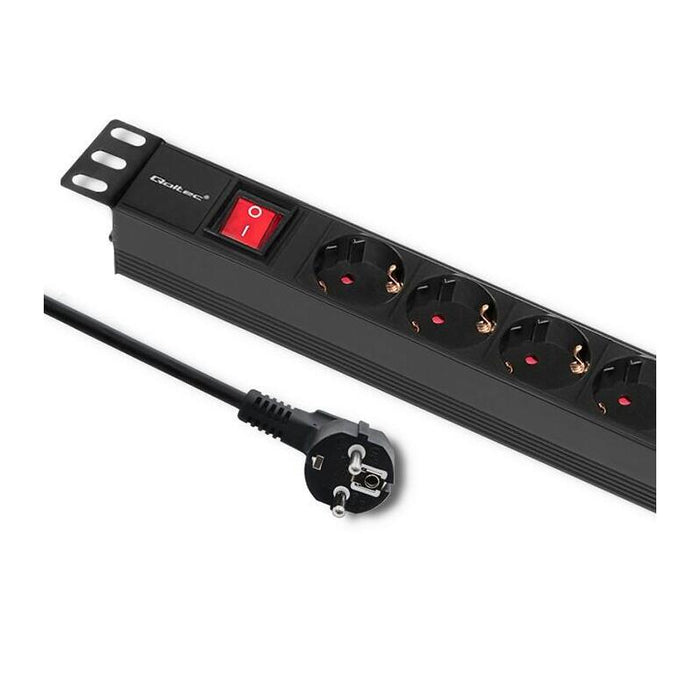Qoltec 54468 Power Strip For Rack 1u 16a Pdu 6xschuko 2m