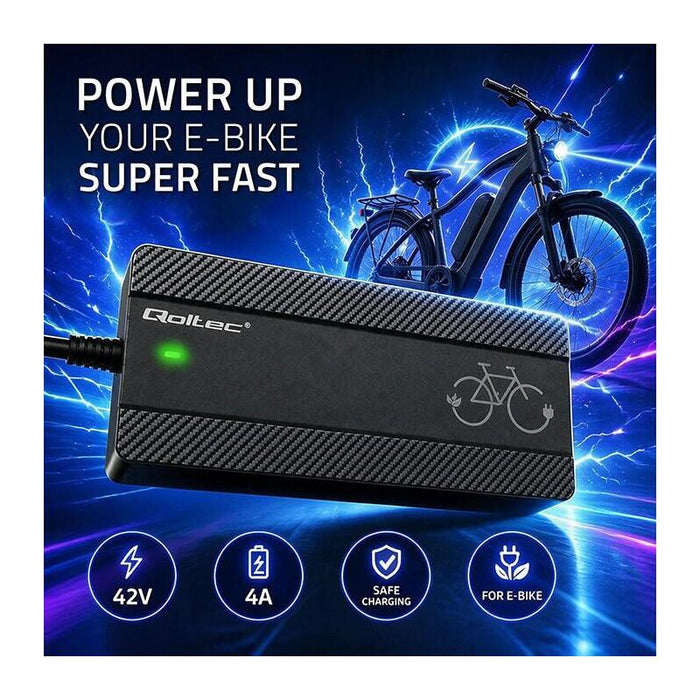 Qoltec Charger For E-Bike Electric Scooter 36v 42v 4a Bosch Plug + Power Cable
