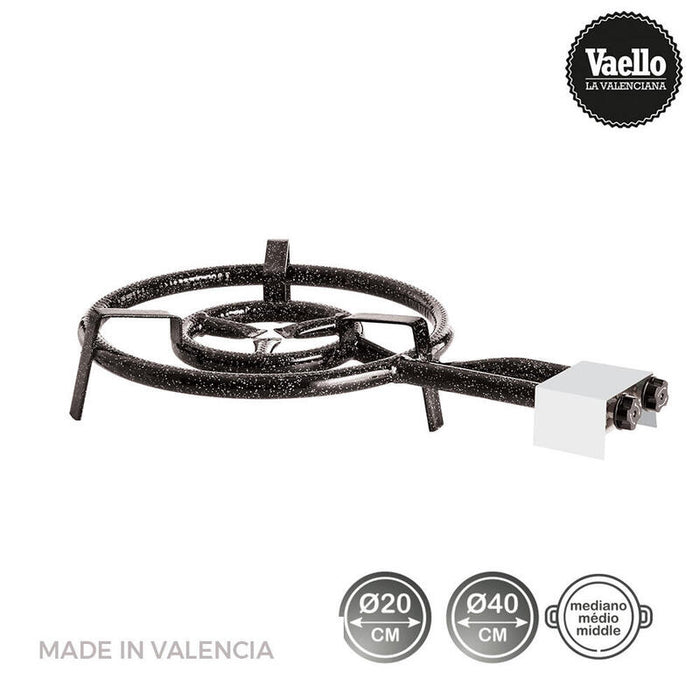Quemador Gas Butano/Propano Ø40cm 2 Fuegos. Vaello