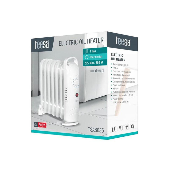 Radiador De Aceite Eléctrico Teesa Tsa8035 Blanco 800 W