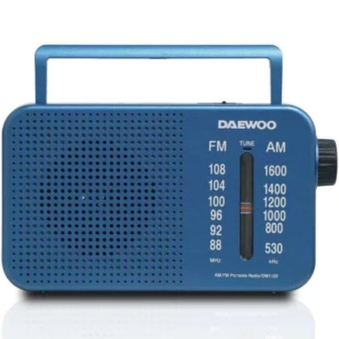 Radio Portátil Daewoo Dw1120 Con Cable A Pilas Azul