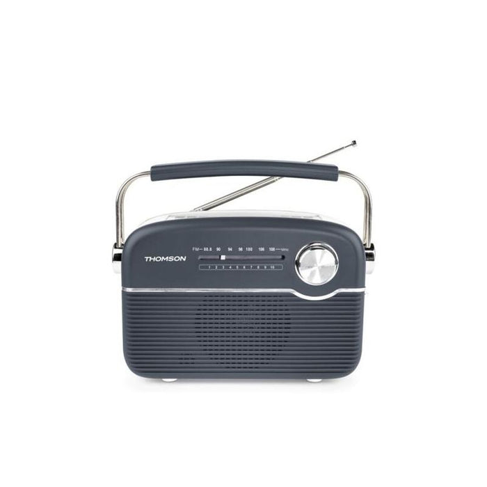 Thomson Radio Solar Portatil Retro Rts450bt - Fm - Carga Por Energia Solar O Usb-C - Antena Telescopica - Bluetooth -