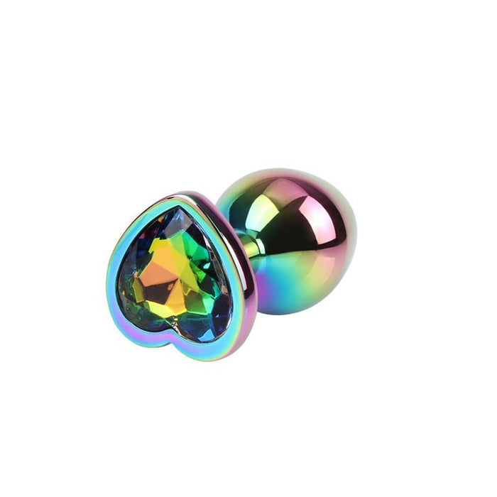 Rainbow Heart Plug Anal Multicolor Con Joya Talla M