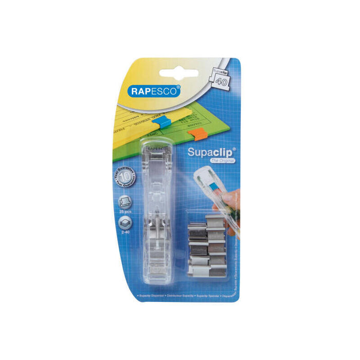 Rapesco Supaclip 40 Dispensador De Clips Transparente