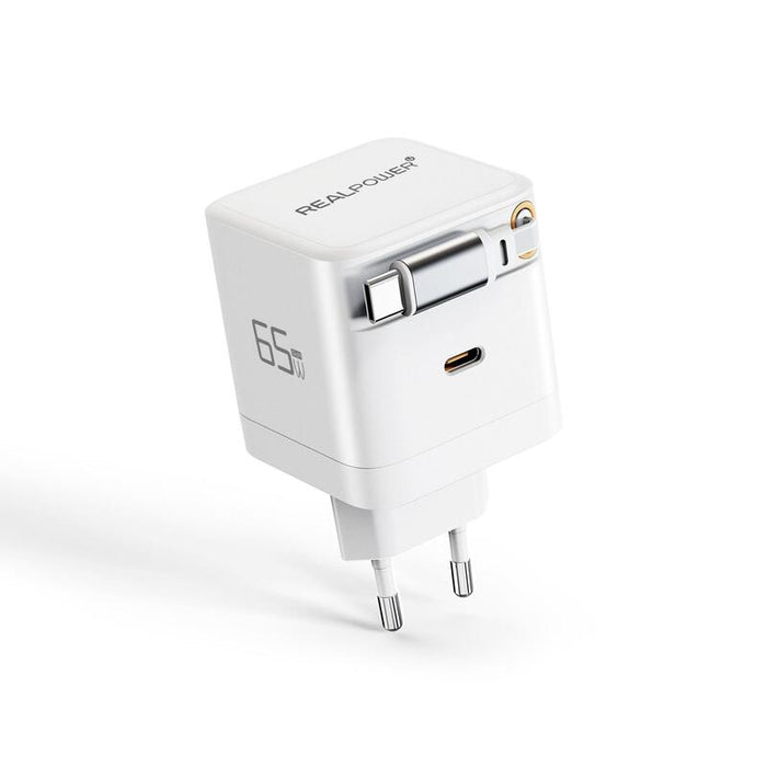 Realpower Gan Charger 65w Blanco,65 Watt, 2x Type-C