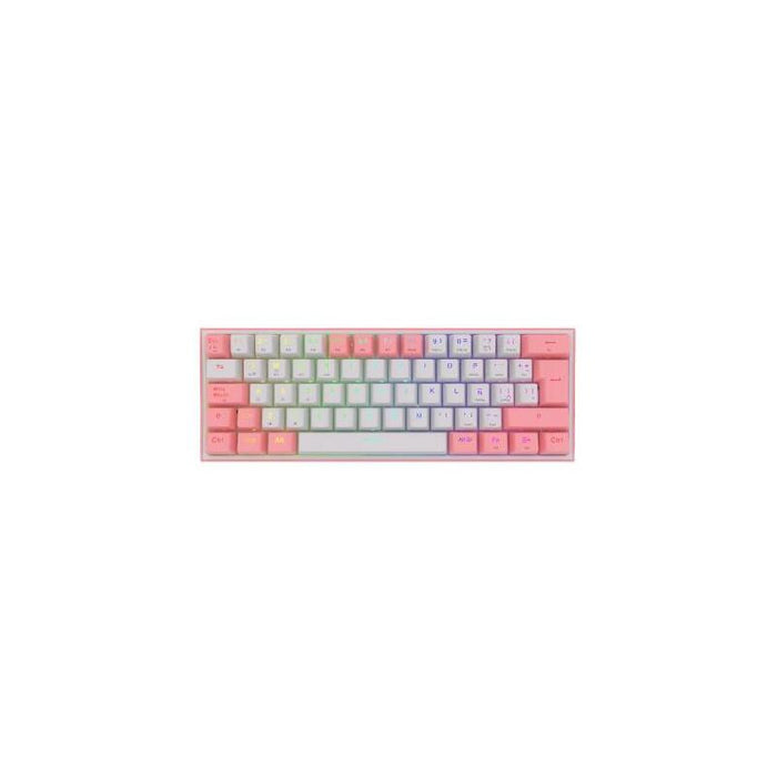 Redragon Fizz Pro Teclado Mecanico Gaming Inalámbrico Rgb Español La Blanco/Rosa