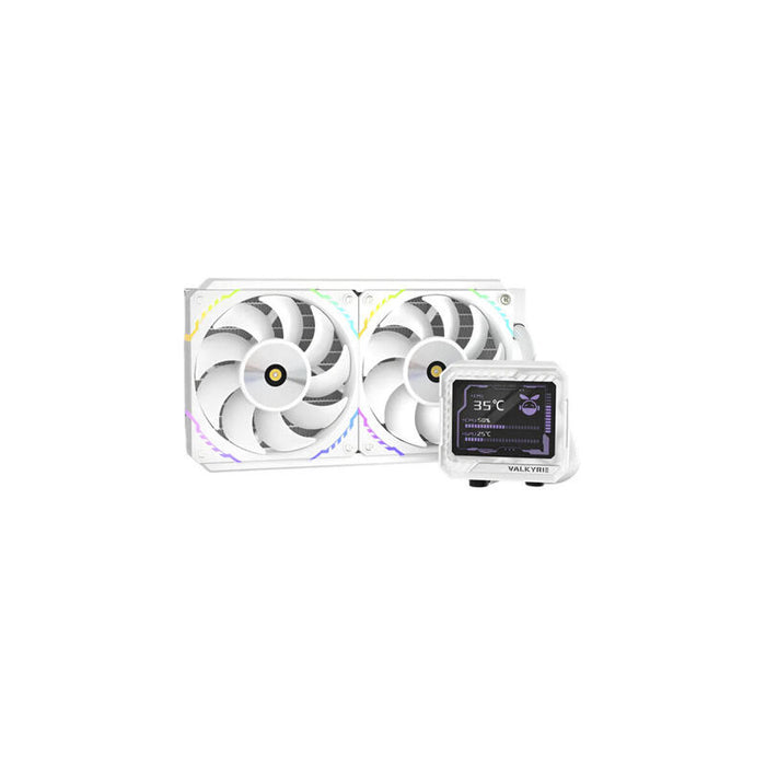 Refrigeración  Liquida Cpu Valkyrie V240 Lcd, Blanco Vk-Aiov240w