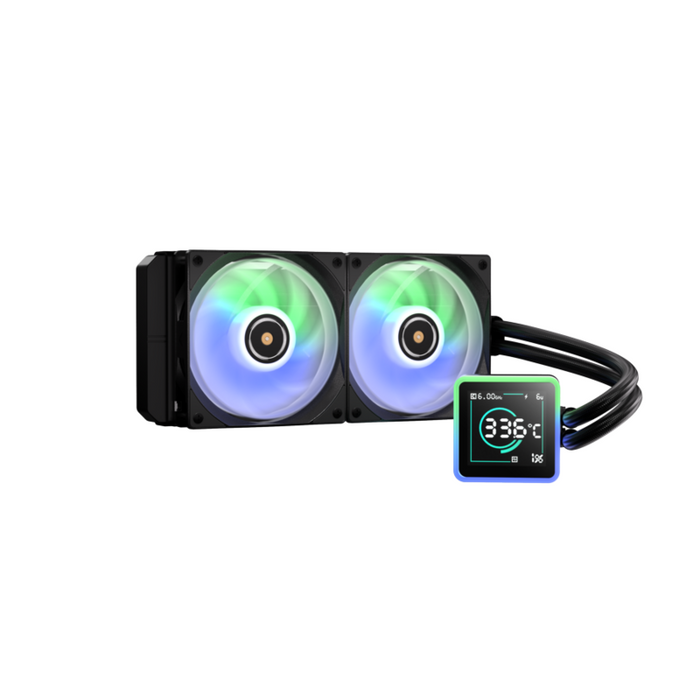 Refrigeracion Liquida Kuzy Aio Lcd 240 A-Rgb Black Bitfenix Aluminio-Cobre / 2x Argb 120 Mm Pwm / 400-2200 Rpm / 68 Cfm
