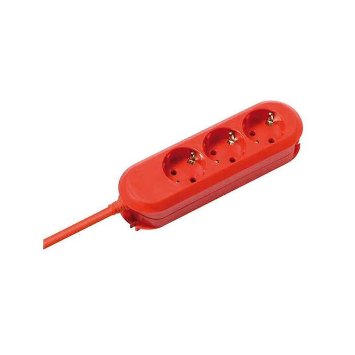Regleta Bachmann Smart De 3 Tomas Roja 3,0 M, Sin Interruptor