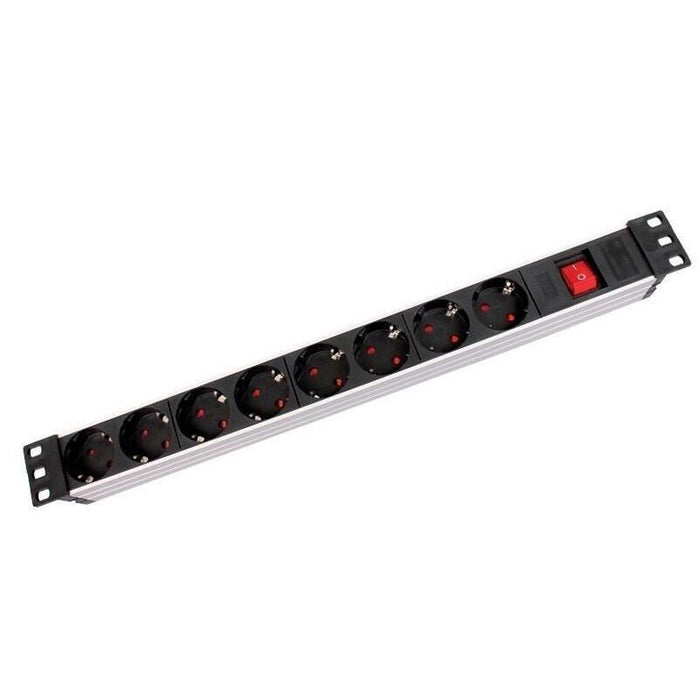 Regleta De Alimentacion 19"  8 Tomas + Interruptor Aluminio