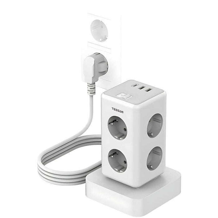 Tessan Ts-306ts-C 6 Tomas Ca + 2 Usb-A + 1 Usb-C - Regleta De Enchufes