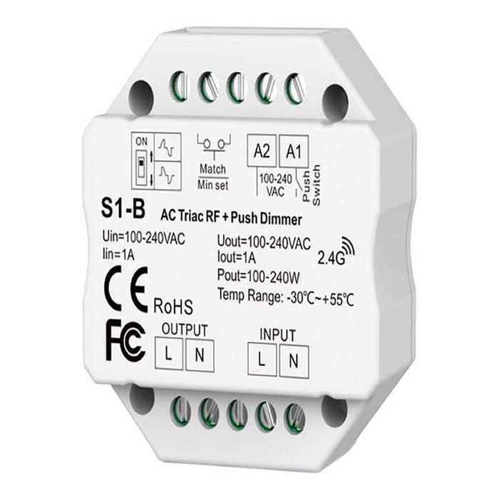 Regulador Rf Triac Pastilla, Todo Tipo De Lámparas, 1,5 A, 100 - 360 W, 100 - 240 V, Ø52 X 26 Mm
