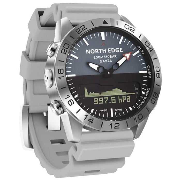 Reloj De Buceo North Edge Gavia Con Correa De Silicona Gris