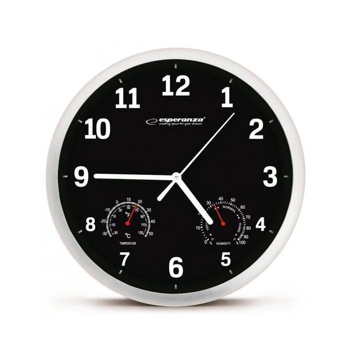 Reloj De Pared Esperanza Lyon Ehc016k Color Negro