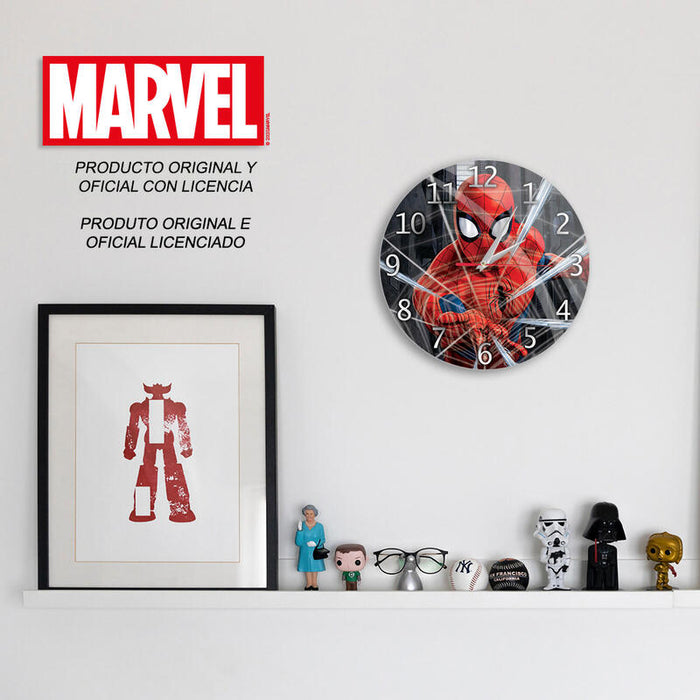 Reloj De Pared Leotec Brillo Spiderman 001 Negro