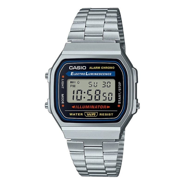 Reloj Digital Casio Vintage Iconic A168wa-1yes 38mm Negro Y Plata