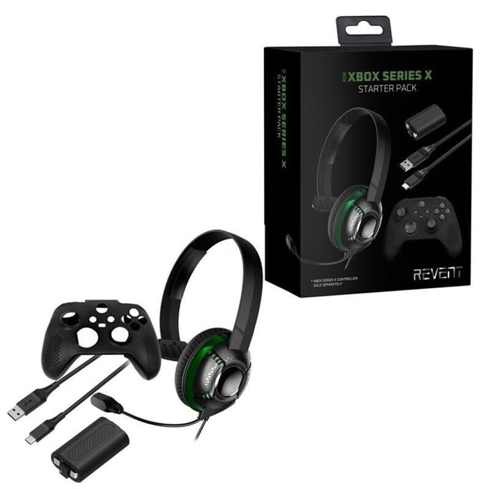 Revent Kit Xbox Serie X - Auricular Chat+Funda Mando Silicona+Cable Carga Con Bateria Recargable