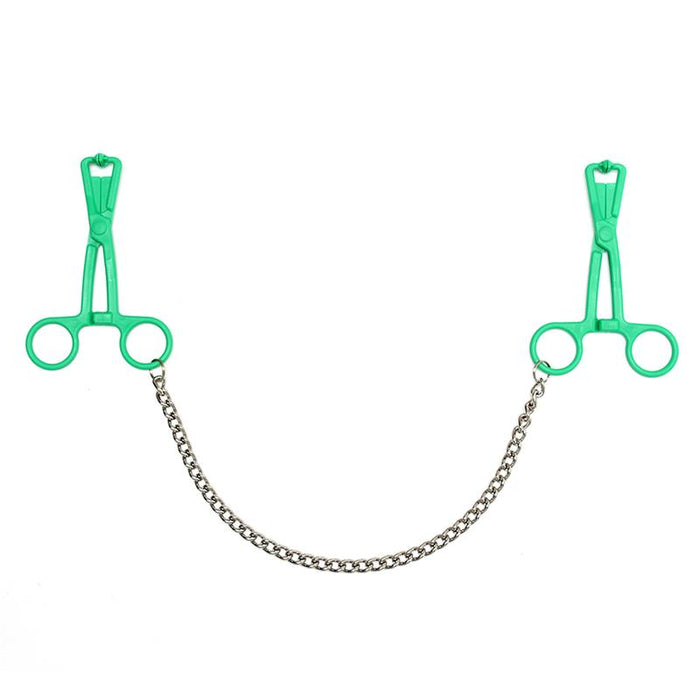 Pinzas  Pezones Con Cadena  Verde