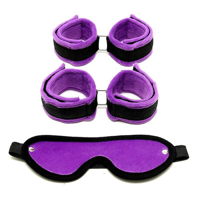 Rimba Bondage Play Set De Esposas Para Tobillo Y Muñecas Color Púrpura