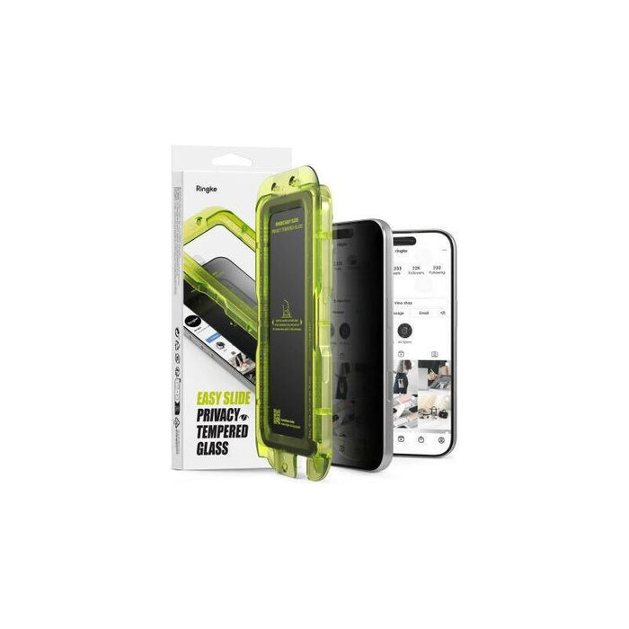 Ringke Iphone 17 Pro Screen Protector Premium Easy Slide Privacy Tempered Glass 9h With Installation Jig (2pcs) Transparent