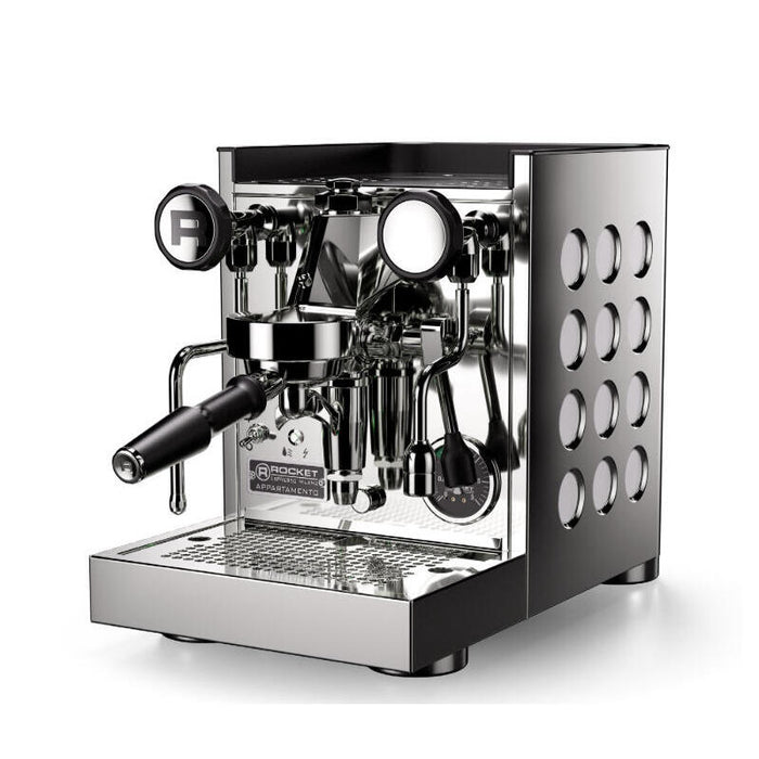Rocket Appartamento Kompakte Siebträger Espressomaschine Negro Blanco