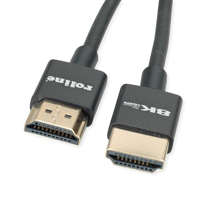 Roline 8k Hdmi Ultra Hd Cable Con Ethernet, Slim, M M, Negro, 1 M