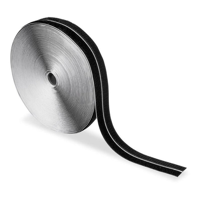 Rollo Adhesivo De Cierre De Gancho Y Bucle, 20 Mm X 25 M, Negro