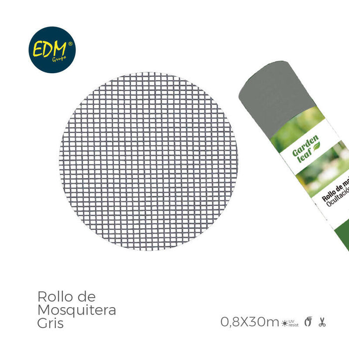 Rollo De Mosquitera, Gris, 0,80 X 30 M