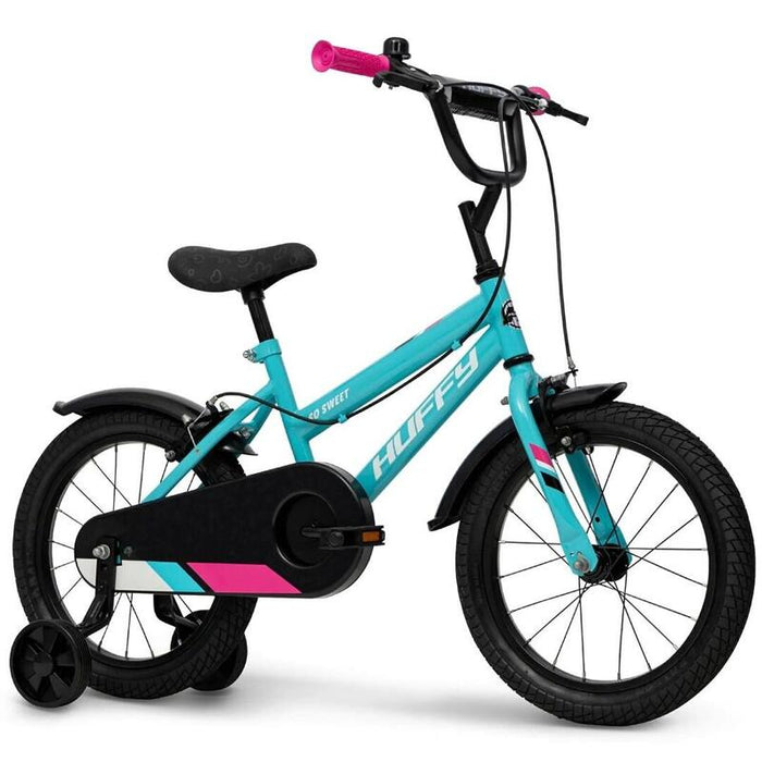 Bicicleta Huffy So Sweet  Para Niña De 16 Pulgadas Con Ruedas Estabilizadoras De 4 A 6 Años (110-135 Cm), Azul 2835w