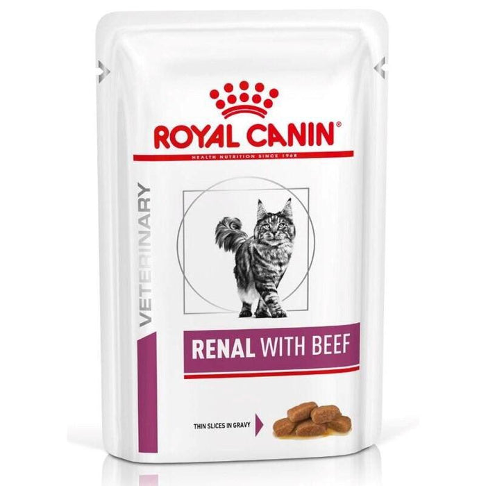 Royal Canin Vet Renal Feline With Beef Comida Húmeda Para Gatos Trozos En Salsa Pollo, Cerdo, Carne De Vacuno 12x85 G