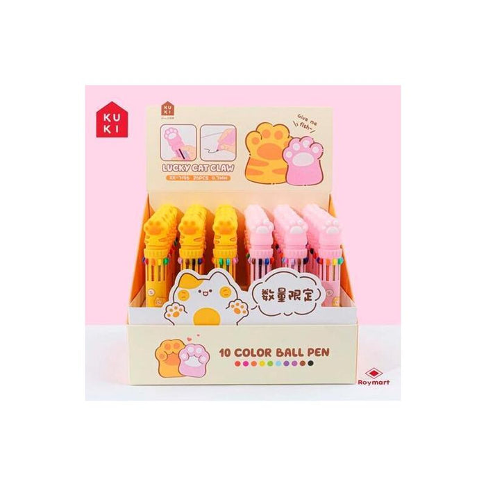 Roymart Bolis 10 Colores Lucky Cat Claw Expositor De 36 C/Surtidos