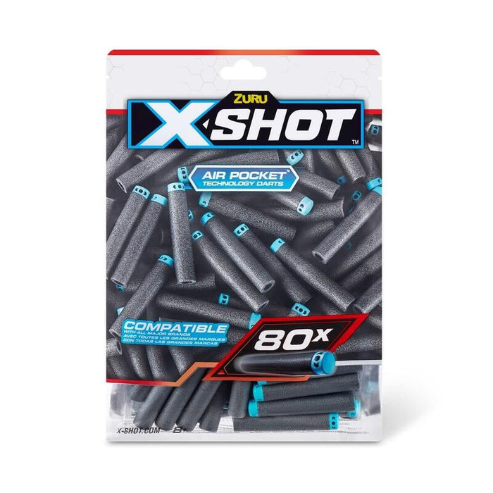 S001-X-Shot- Excel 80pk  Refill Darts Foilbag,Bu