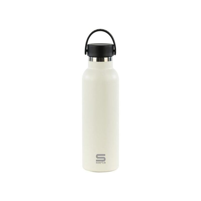 Safta Botella Termo De 600ml - Acero Inoxidable - Asa Superior - Blanco