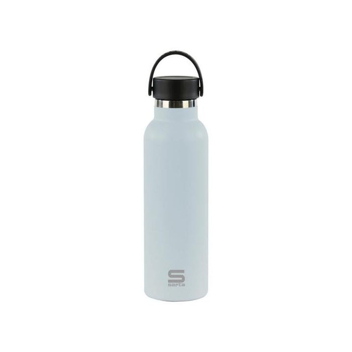 Safta Botella Termo De 600ml - Acero Inoxidable - Base De Silicona Antideslizante - Asa Superior - Azul Claro