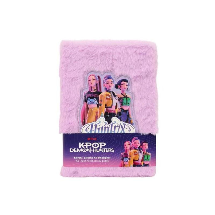 Safta K-Pop Demon Hunters Energy Bloc De Notas - Formato A5 - Tapas De Peluche - 80 Paginas - 21x14.8cm - Lavanda