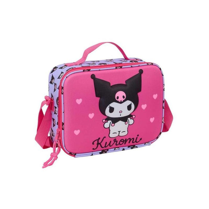 Safta Kuromi Bolsa Isotermica Porta Alimentos - Frontal 3d - Cremallera - Bandolera Ajustable - Asa De Mano -