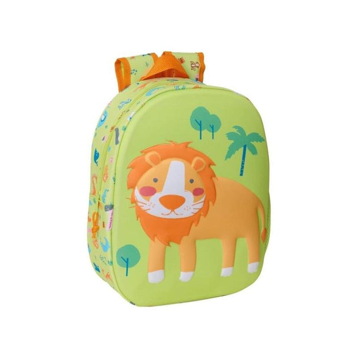 Safta Leon Mochila 3d - Portabotellas - Hombreras Acolchadas - Asa Superior - Ligero Y Duradero - Verde Claro