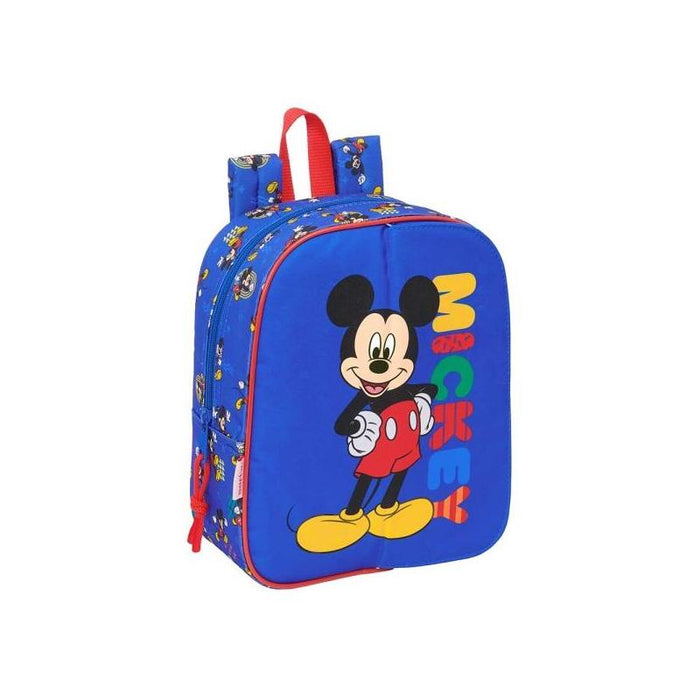 Safta Mickey Mouse Today Mochila Guarderia - Solapa Imantada - Adapatable A Carro - Cremallera - Tarjeta Id - Asa De